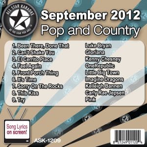 Karaoke Korner - September 2012 Pop and Country Hits Volume 1