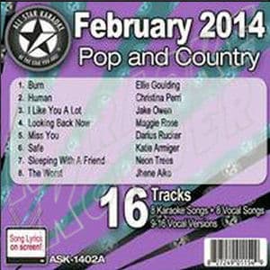 Karaoke Korner - February 2014 Pop and Country Hits A