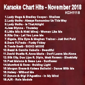 kch1118 - Karaoke Chart Hits November 2018