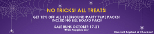 No Tricks! All Treats! Save 15% on ALL SyberSound Party Tyme Packs!