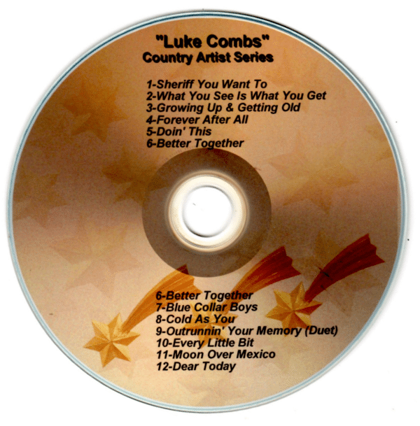 2023 - Country Time Artist Series - Luke Combs Sheriff You Want To What You See Is What You Get Growing Up & Getting Old Forever After All Doin' This Better Together Blue Collar Boys Cold As You Outrunnin' Your Memory (Duet) Every Little Bit Moon Over Mexico Dear Today
