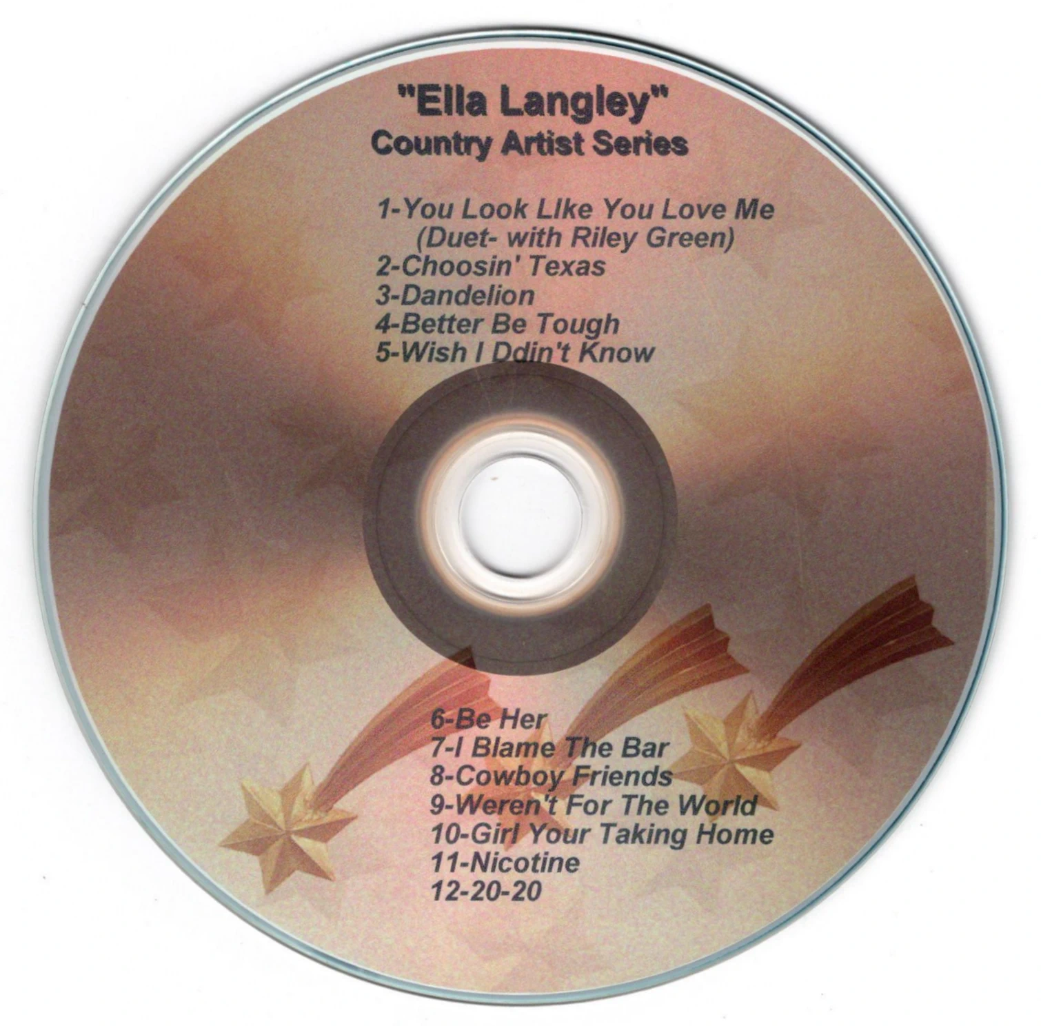 2026 - Country Time Artist Series - Ella Langley Vol. 1 You Look Like You Love Me (Duet with Riley Green) Choosin' Texas Dandelion Better Be Tough Wish I Didn't Know Be Her I Blame The Bar Cowboy Friends Weren't For the World Girl You're Taking Home Nicotine 20-20